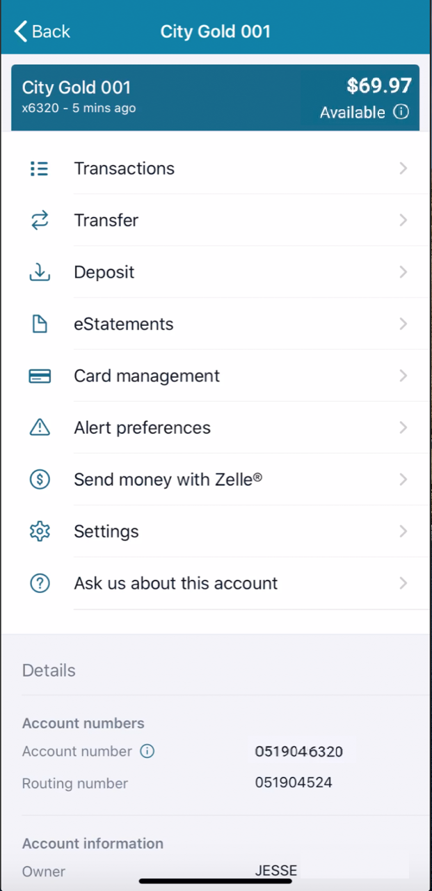 App Account Management: Screenshot 2